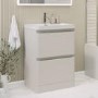 600mm Beige Freestanding Vanity Unit with Basin - Pendle