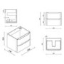 600mm Beige Wall Hung Vanity Unit with Basin - Pendle