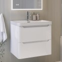 BUN/PEN596WWH/100713 600mm White Wall Hung Vanity Unit with Basin - Pendle
