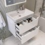 600mm White Wall Hung Vanity Unit with Basin - Pendle
