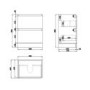 600mm Black Freestanding Vanity Unit with Basin - Pendle