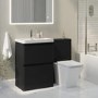 1100mm Black Toilet and Sink Unit with Square Toilet - Pendle