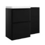 1100mm Black Toilet and Sink Unit with Square Toilet - Pendle