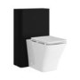 1100mm Black Toilet and Sink Unit with Square Toilet - Pendle