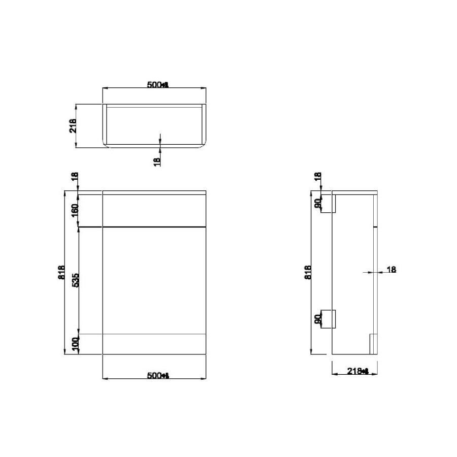 1100mm Black Toilet and Sink Unit with Square Toilet - Pendle