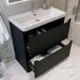 800mm Black Freestanding Vanity Unit with Basin - Pendle