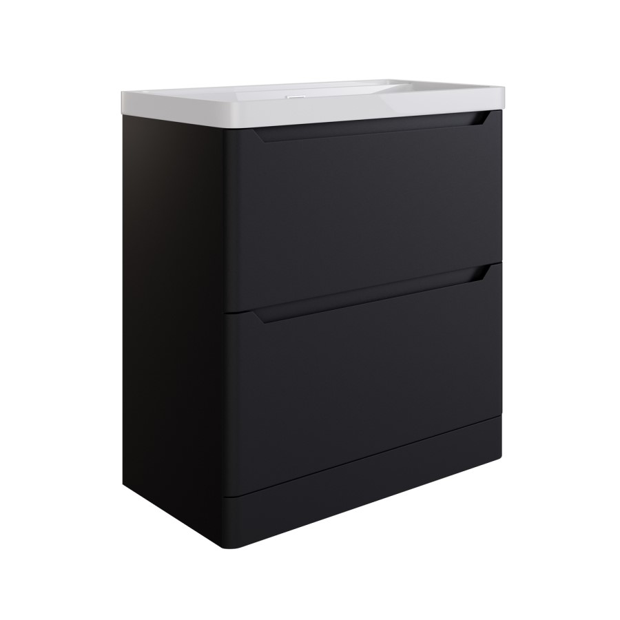 800mm Black Freestanding Vanity Unit with Basin - Pendle