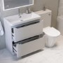 1300mm Beige Toilet and Sink Unit with Round Toilet - Pendle