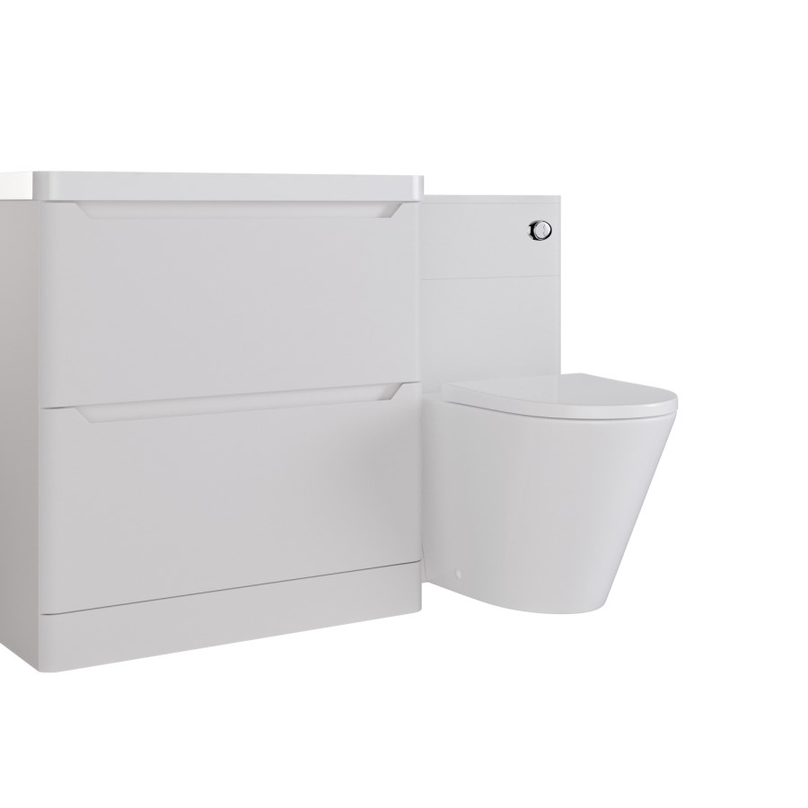 1300mm Beige Toilet and Sink Unit with Round Toilet - Pendle