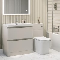 1300mm Beige Toilet and Sink Unit with Square Toilet - Pendle