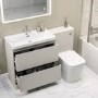 1300mm Beige Toilet and Sink Unit with Square Toilet - Pendle