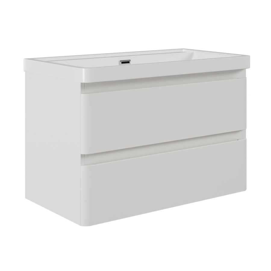 800mm Beige Wall Hung Vanity Unit with Basin - Pendle