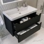800mm Black Wall Hung Vanity Unit with Basin - Pendle