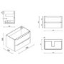 800mm Black Wall Hung Vanity Unit with Basin - Pendle