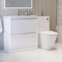 BUN/PEN796WFS/100728 1300mm White Toilet and Sink Unit with Round Toilet - Pendle