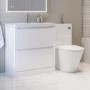 1300mm White Toilet and Sink Unit with Round Toilet - Pendle
