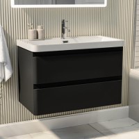 800mm Black Wall Hung Vanity Unit with Basin – Pendle