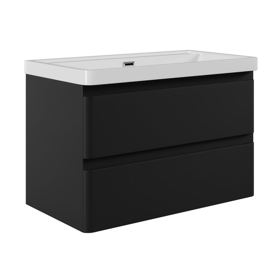 800mm Black Wall Hung Vanity Unit with Basin – Pendle