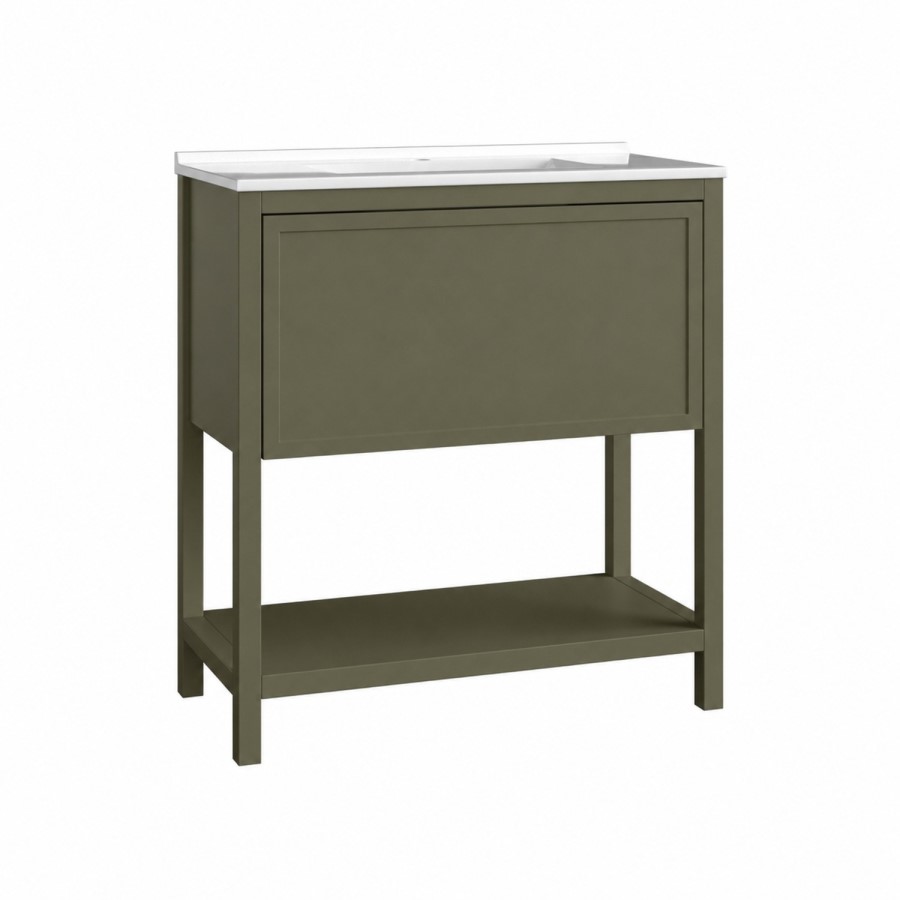 800mm Green Freestanding Vanity Unit with Basin - Perla