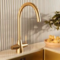 Brushed Brass Dual Lever Monobloc Kitchen Mixer Tap - Enza Tamara