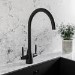 Matt Black Dual Lever Monobloc Kitchen Mixer Tap – Enza Tamara