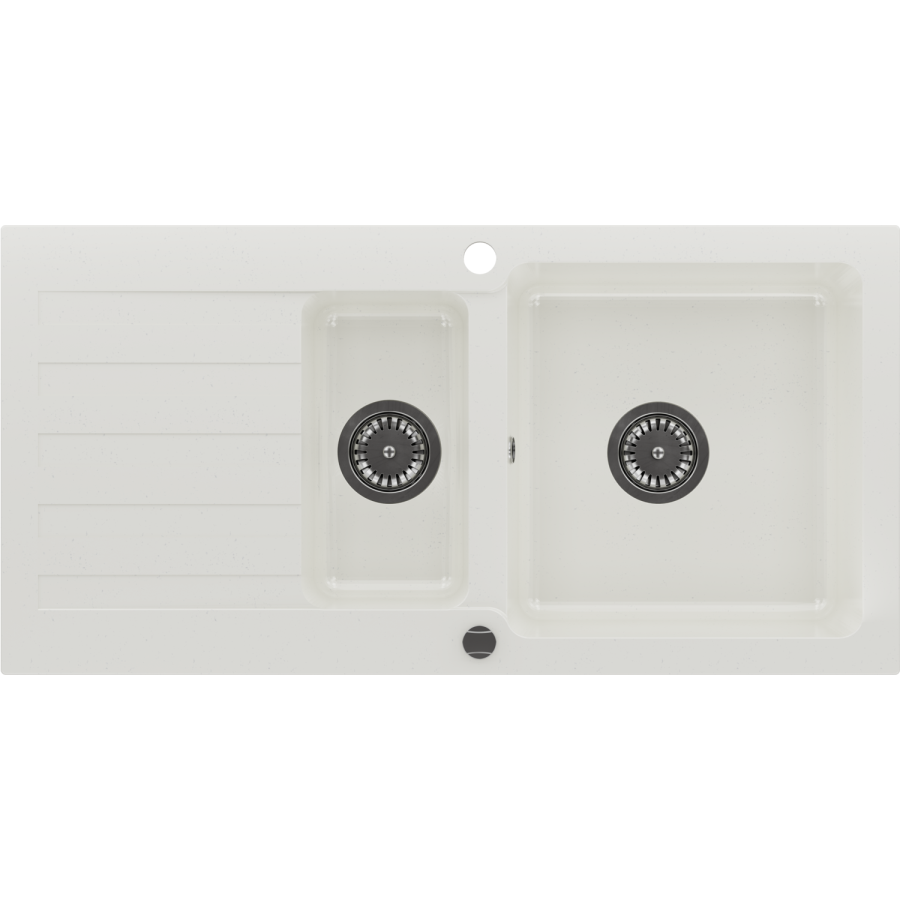1.5 Bowl White Inset Granite Composite Kitchen Sink with Reversible Drainer - Enza Phoebe