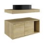 Grade A2 - 800mm Wood Effect Wall Hung Countertop Vanity Unit with Black