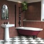 Burgandy Freestanding Single Ended Shower Bath with Black Screen & Feet 1670 x 740mm - Park Royal
