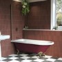 Burgandy Freestanding Single Ended Shower Bath with Brushed Brass Screen & Feet 1670 x 740mm - Park Royal