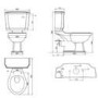 Close Coupled Traditional Toilet with Black Wooden Soft Close Seat & Chrome Flush Lever - Park Royal