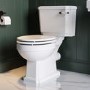Close Coupled Traditional Toilet with Wooden Soft Close Seat & Black Fittings - Park Royal