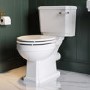 Close Coupled Traditional Toilet with Wooden Soft Close Seat & Brass Fittings - Park Royal