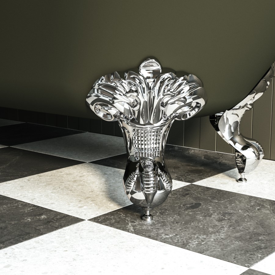 Dark Green Freestanding Single Ended Shower Bath with Chrome Screen & Feet 1670 x 740mm - Park Royal