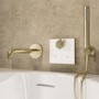 Brushed Brass 2 Outlet Concealed Mixer Shower Set With Bath Filler Spout & Hand Shower - Priya