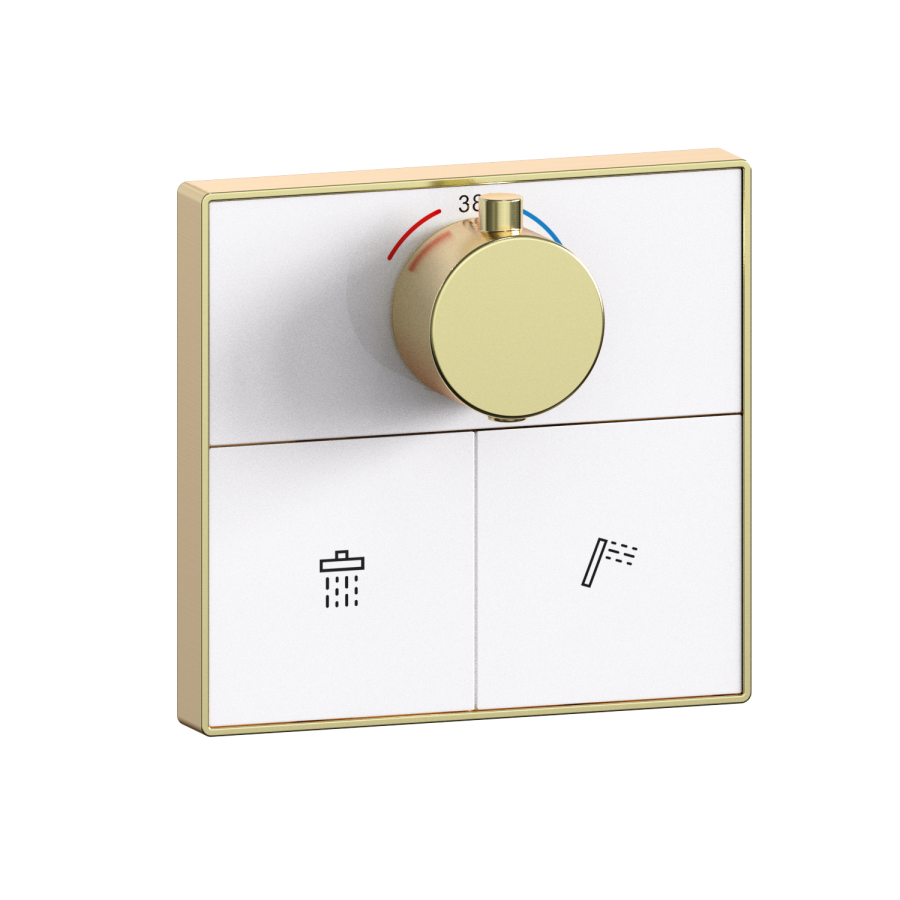 Brushed Brass 2 Outlet Concealed Mixer Shower Set With Bath Filler Spout & Hand Shower - Priya