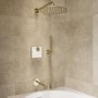 Brushed Brass 3 Outlet Concealed Mixer Shower Set With Bath Filler Spout & Hand Shower - Priya