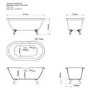 Grade A1 - Freestanding Light Green Double Ended Roll Top Bath with Brass Feet 1515 x 740mm - Park Royal