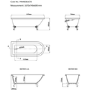 Black Freestanding Single Ended Bath with Bronze Feet 1670 x 740mm - Park Royal