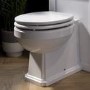 Back to Wall Traditional Toilet with Wooden Soft Close Seat and Chrome Hinges - Park Royal