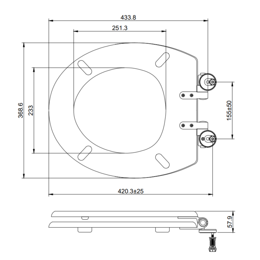 Back to Wall Traditional Toilet with Wooden Soft Close Seat & Brass Hinges - Park Royal