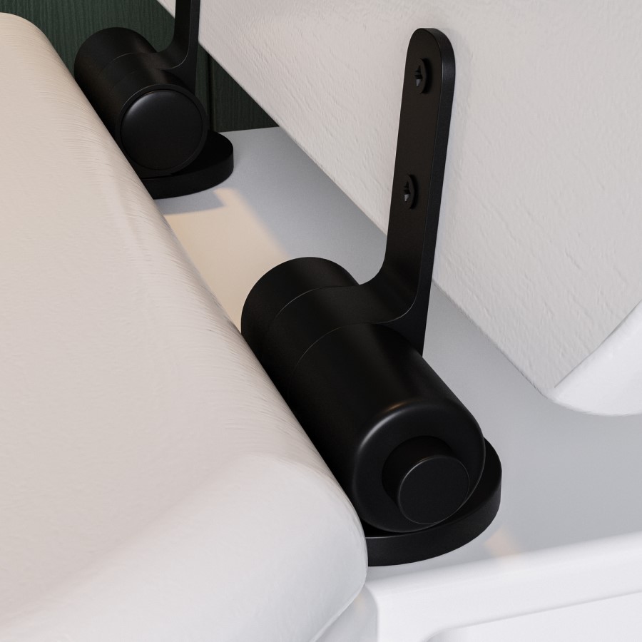 Back to Wall Rimless Toilet and Soft Close Seat with Matt Black Hinges - Ripley