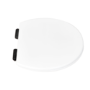 White Round Wooden Soft Close Toilet Seat with Quick Release and Matt Black Hinges - Park Royal