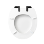 White Round Wooden Soft Close Toilet Seat with Quick Release and Matt Black Hinges - Park Royal