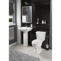 Essence Close Coupled Toilet and Full Pedestal Basin Suite Essence Close Coupled Toilet and Full Pedestal Basin Suite