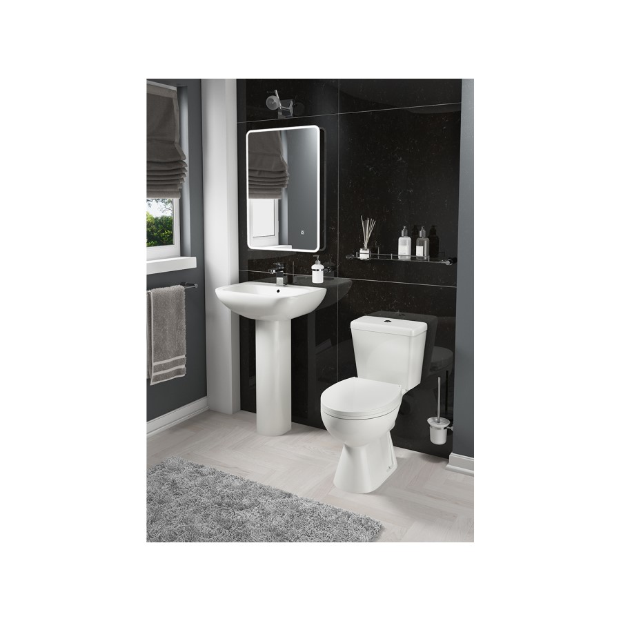 Essence Close Coupled Toilet and Full Pedestal Basin Suite