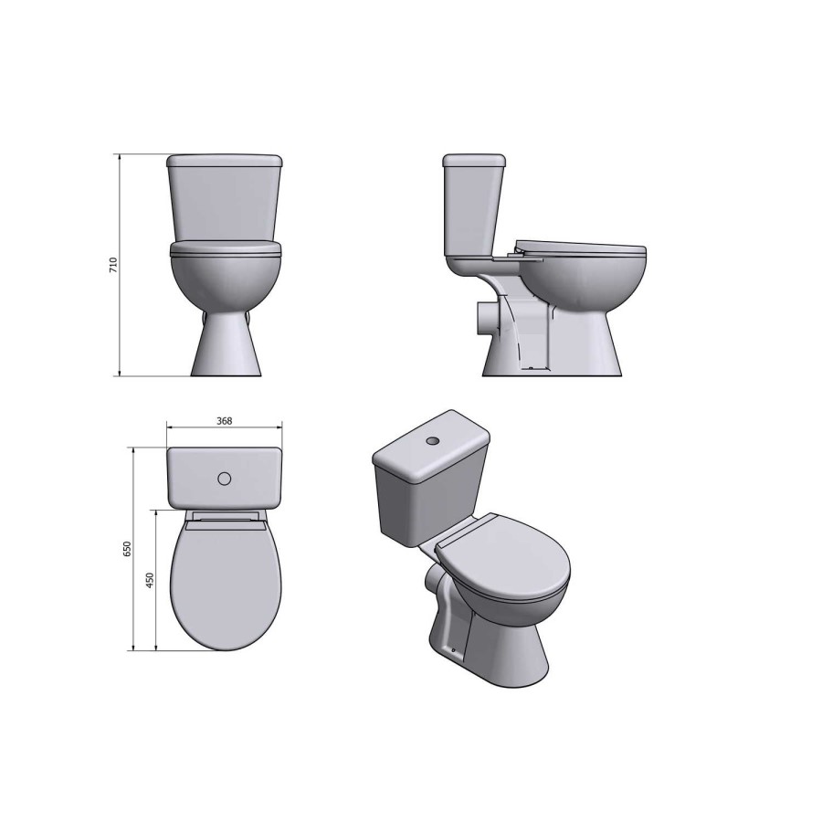 Essence Close Coupled Toilet and Full Pedestal Basin Suite