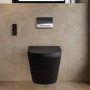 Matt Black Wall Hung Smart Bidet Japanese Toilet & 820mm Frame Cistern with Gunmetal Grey  Pneumatic Flush Plate - Purificare