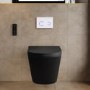 Matt Black Wall Hung Smart Bidet Japanese Toilet & 820mm Frame Cistern with White Glass Sensor Pneumatic Flush Plate - Purificare