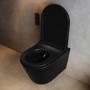 Matt Black Wall Hung Smart Bidet Japanese Toilet & 1160mm Frame Cistern and Matt Black Mechanical Flush Plate - Purificare