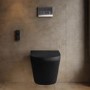 Matt Black Wall Hung Smart Bidet Japanese Toilet & 1160mm Frame Cistern with Polished Chrome  Pneumatic Flush Plate - Purificare